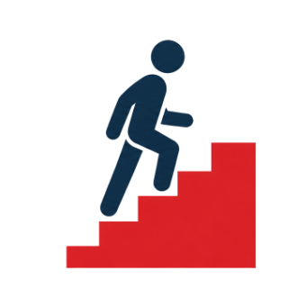 Climb 25 stairs upward