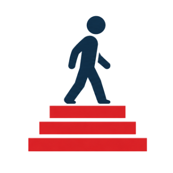 Walk to the next stair row